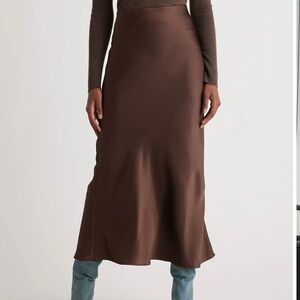 Brown Satin Skirt Quince